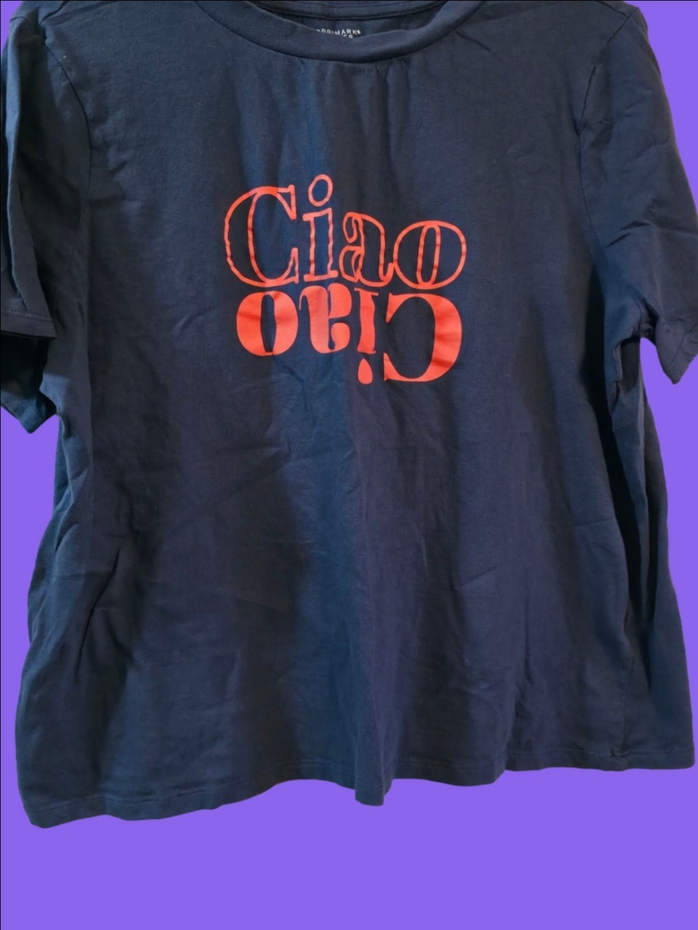 Free With Purchase! Primark Navy Tee with Red Ciao Print